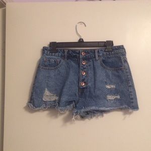 Forever 21 Ripped Denim Shorts